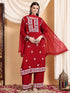 Shiza Chikankari Premium Modal Co-ord Set (Maroon)