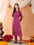 Ananya Chikankari Kurta Pant Cotton Co-ord Set (Wine)