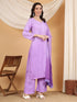 Meher Chikankari Ombre Rayon Co-ord Set (Lavender)