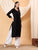 Alina Chikankari Modal Straight Kurta (Black)