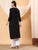 Alina Chikankari Modal Straight Kurta (Black)